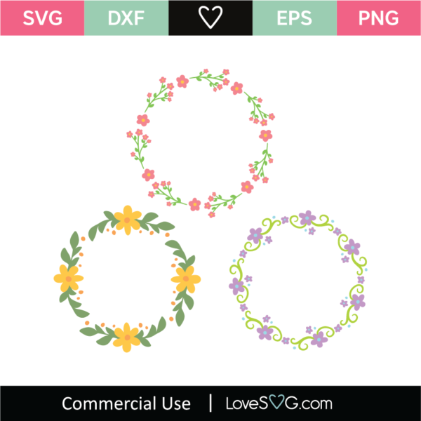 Flowers Monogram Frames Svg Cut File 9899