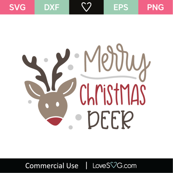 Merry Christma Deer SVG Cut File - Lovesvg.com