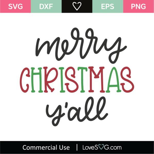 Merry Christmas Y'All SVG Cut File - Lovesvg.com