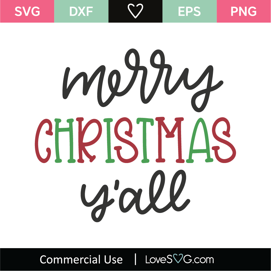Download Merry Christmas Y'All SVG Cut File - Lovesvg.com