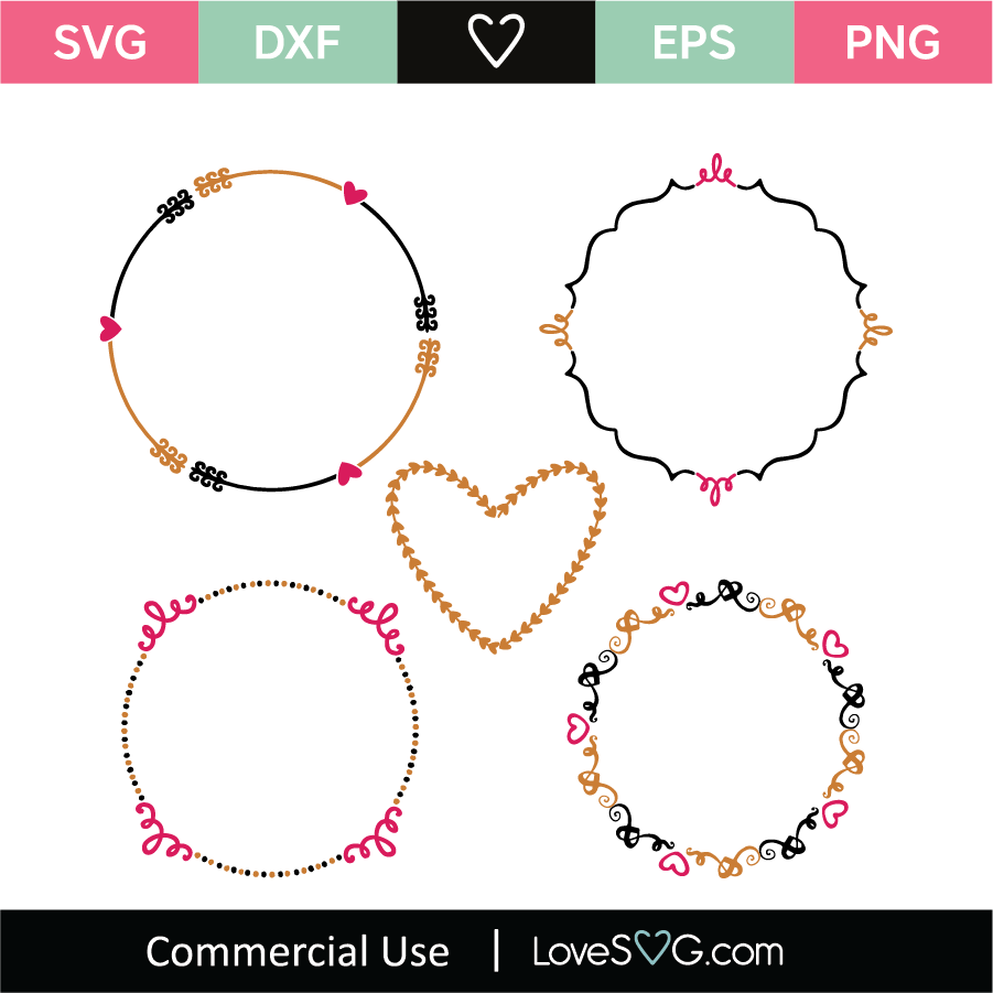 Monogram Valentine Frames SVG Cut File - Lovesvg.com