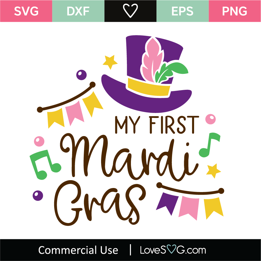 Download My First Mardi Gras SVG Cut File - Lovesvg.com