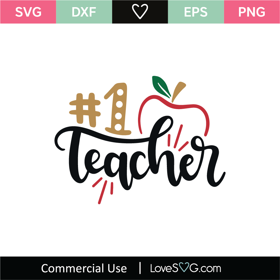 Download Number 1 Teacher Svg Cut File Lovesvg Com