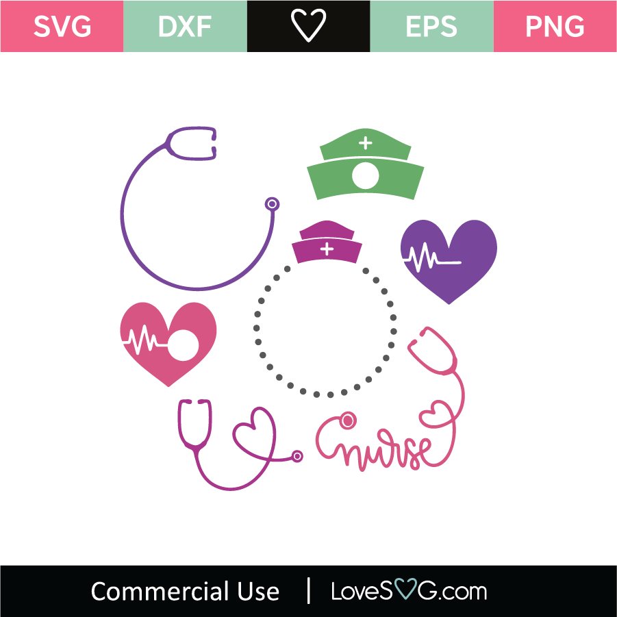 Download Nurse Monogram Frames Svg Cut File Lovesvg Com