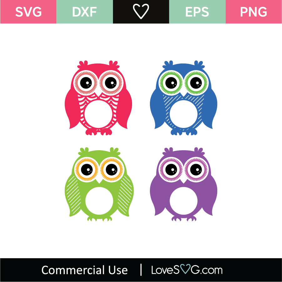 Download Owls Monogram Frames Svg Cut File Lovesvg Com