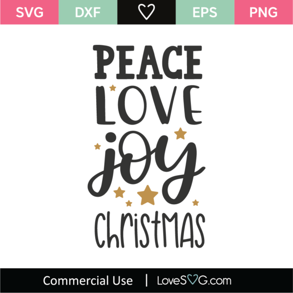Peace Love Joy Christmas SVG Cut File - Lovesvg.com