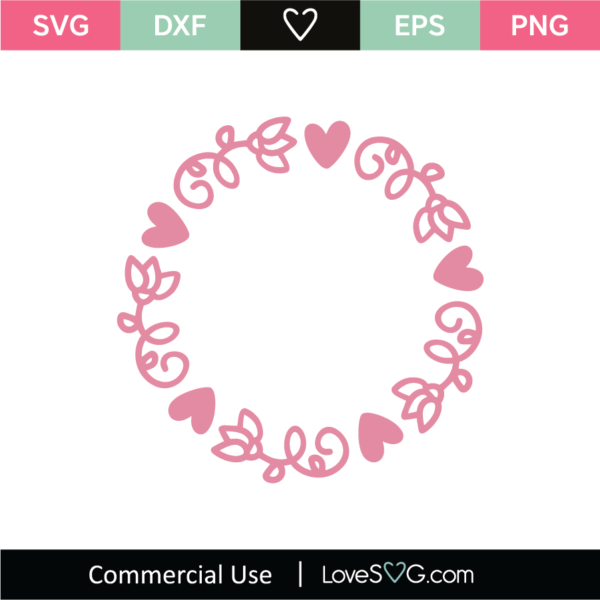 Pinkheartmonogramframe SVG Cut File - Lovesvg.com