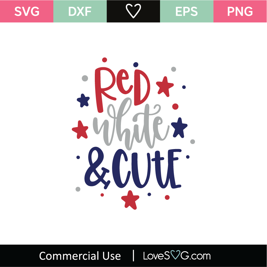 Red White and Cute SVG Cut File - Lovesvg.com