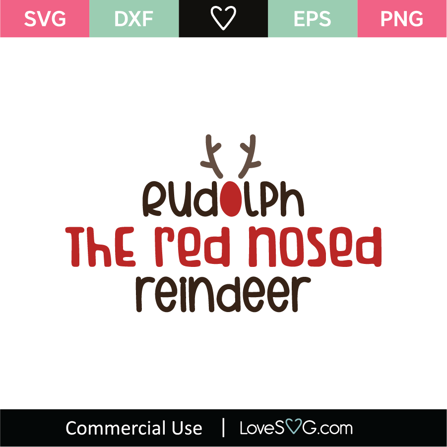 Rudolph The Red Nosed Reindeer Face SVG