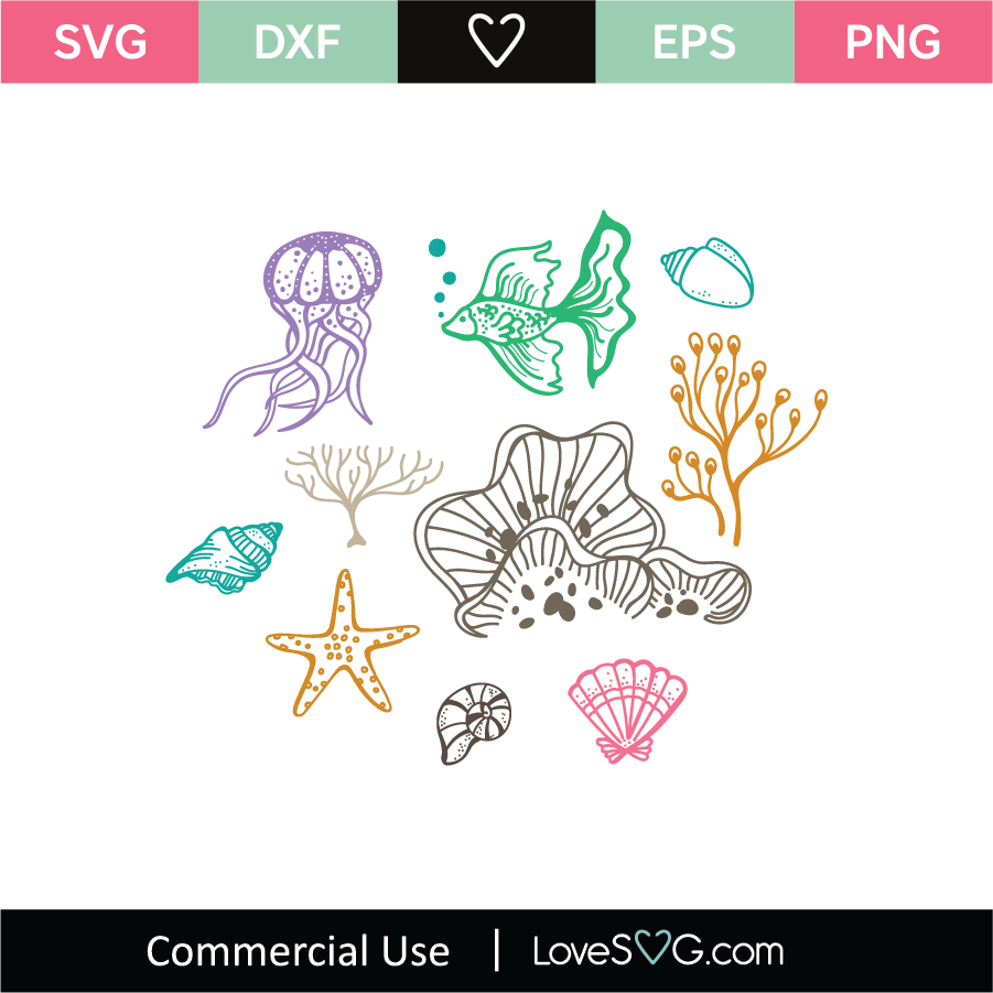 Sea Elements SVG Cut File - Lovesvg.com