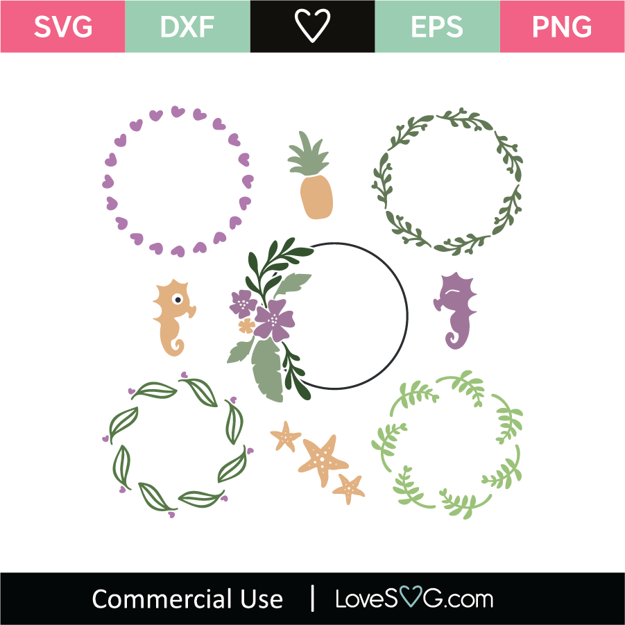 Download Summer Monogram Frames Svg Cut File Lovesvg Com