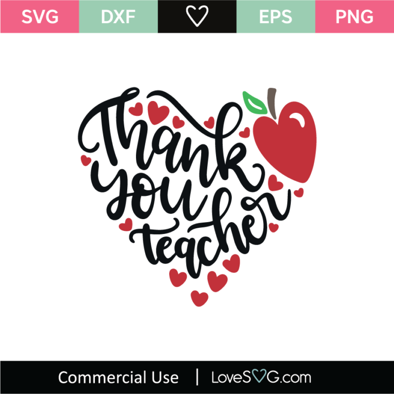 Thank You Teacher SVG Cut File - Lovesvg.com