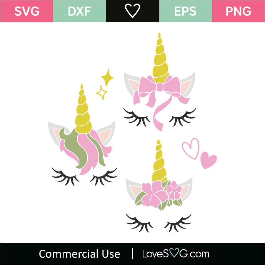 Download Unicorn Faces Svg Cut File Lovesvg Com