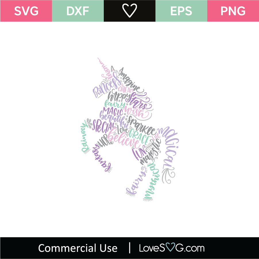 Download Unicorn and Words SVG Cut File - Lovesvg.com