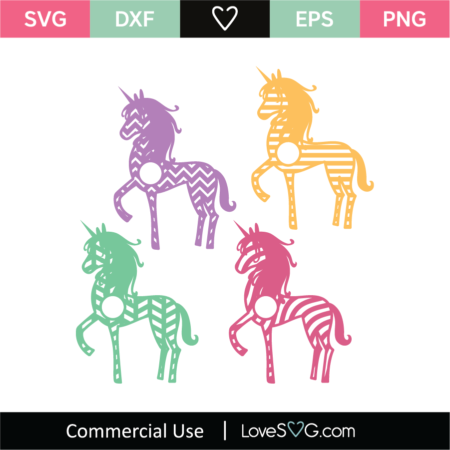 Download Unicorns Monogram Frames SVG Cut File - Lovesvg.com