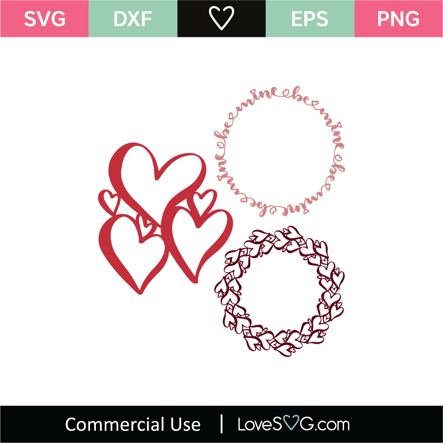 Download Valentines Day Monogram Frames SVG Cut File - Lovesvg.com