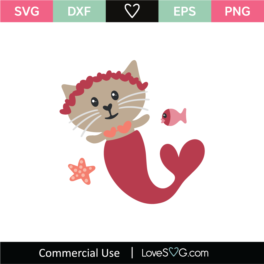 Cat Mermaid SVG Cut File - Lovesvg.com