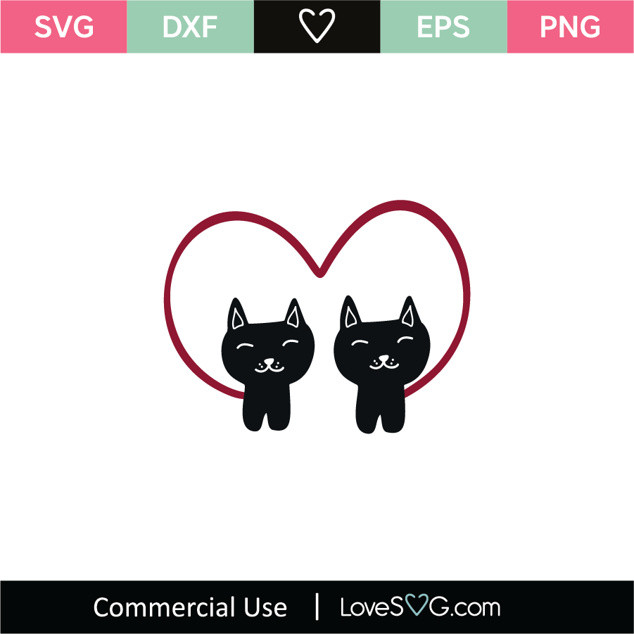 Download Cats In Love Svg Cut File Lovesvg Com
