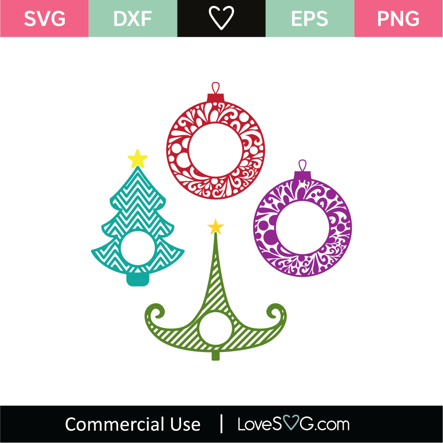 Christmas Monogram Frames SVG Cut File - Lovesvg.com