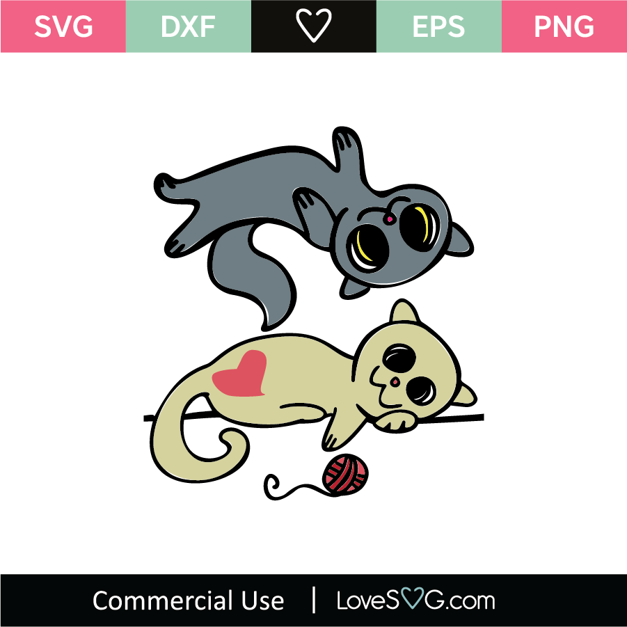 Cute Cats SVG Cut File - Lovesvg.com