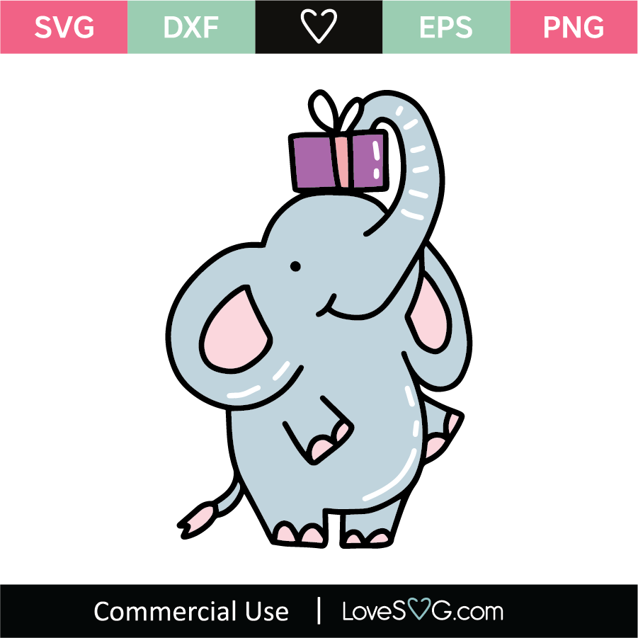 Cute Elephant SVG Cut File - Lovesvg.com