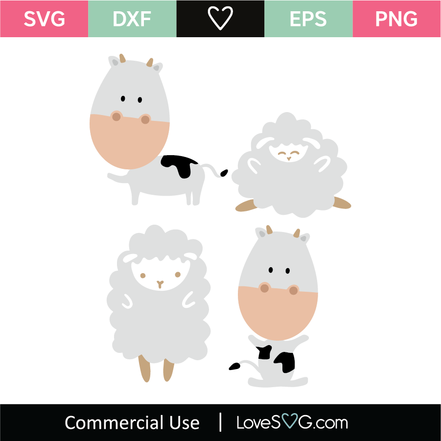 Cute Little Sheeps SVG Cut File - Lovesvg.com