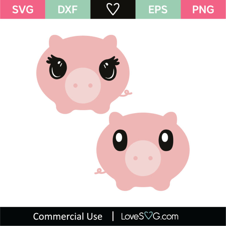 Cute Pigs SVG Cut File - Lovesvg.com
