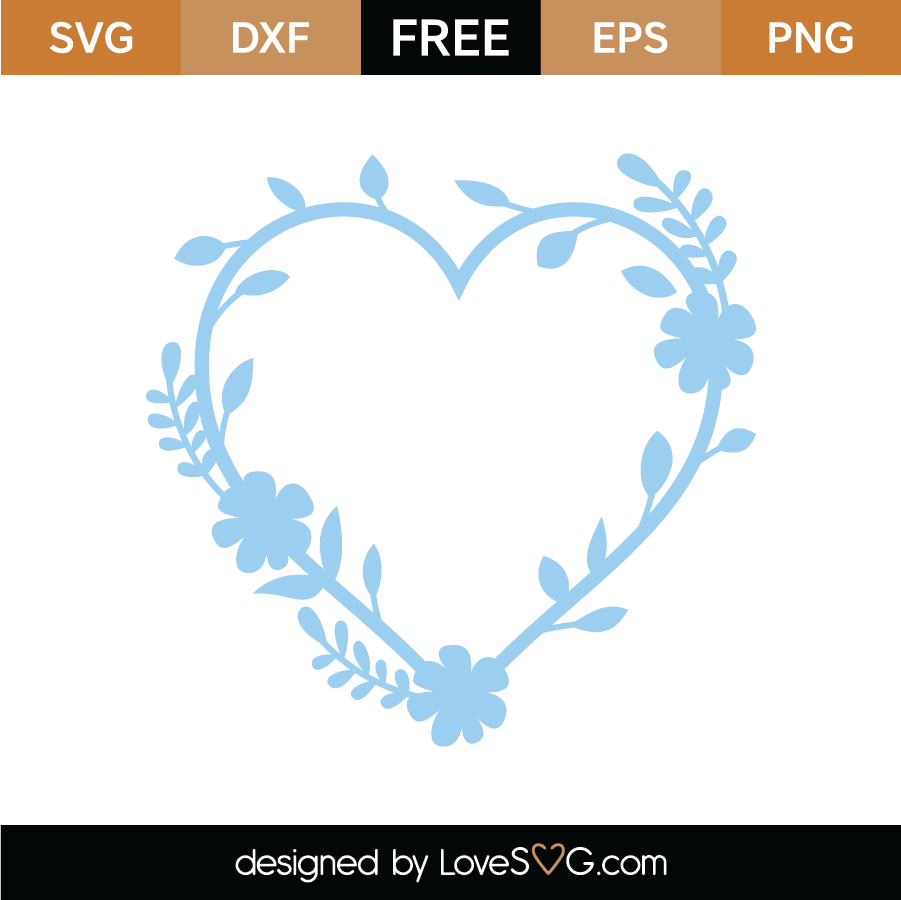 Floral Heart SVG Cut File - Lovesvg.com
