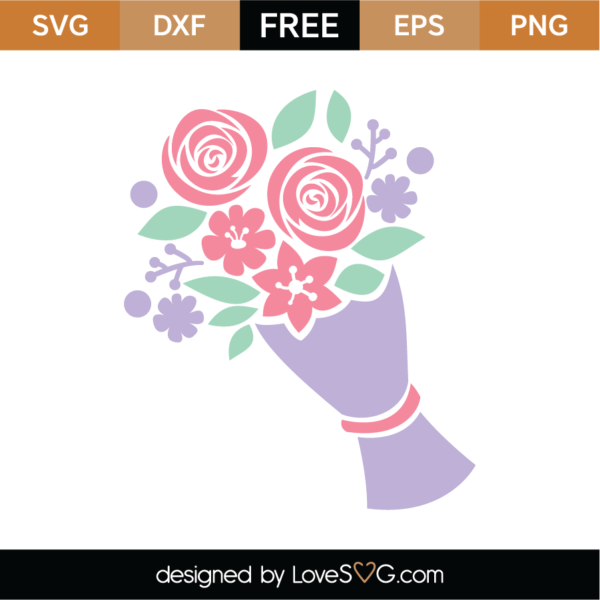 Flower Bouquet SVG Cut File - Lovesvg.com