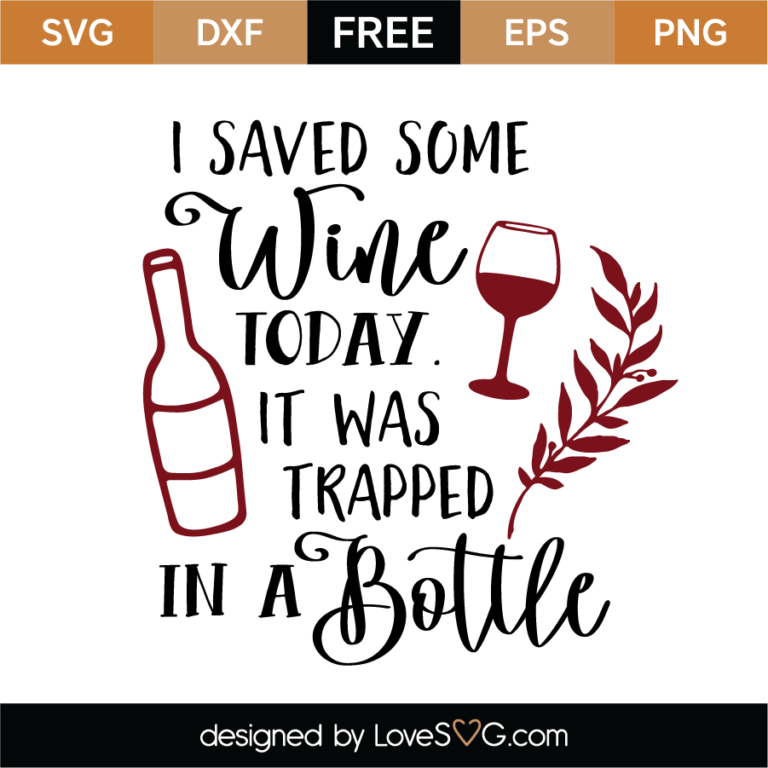 I Saved Some Wine Today SVG Cut File