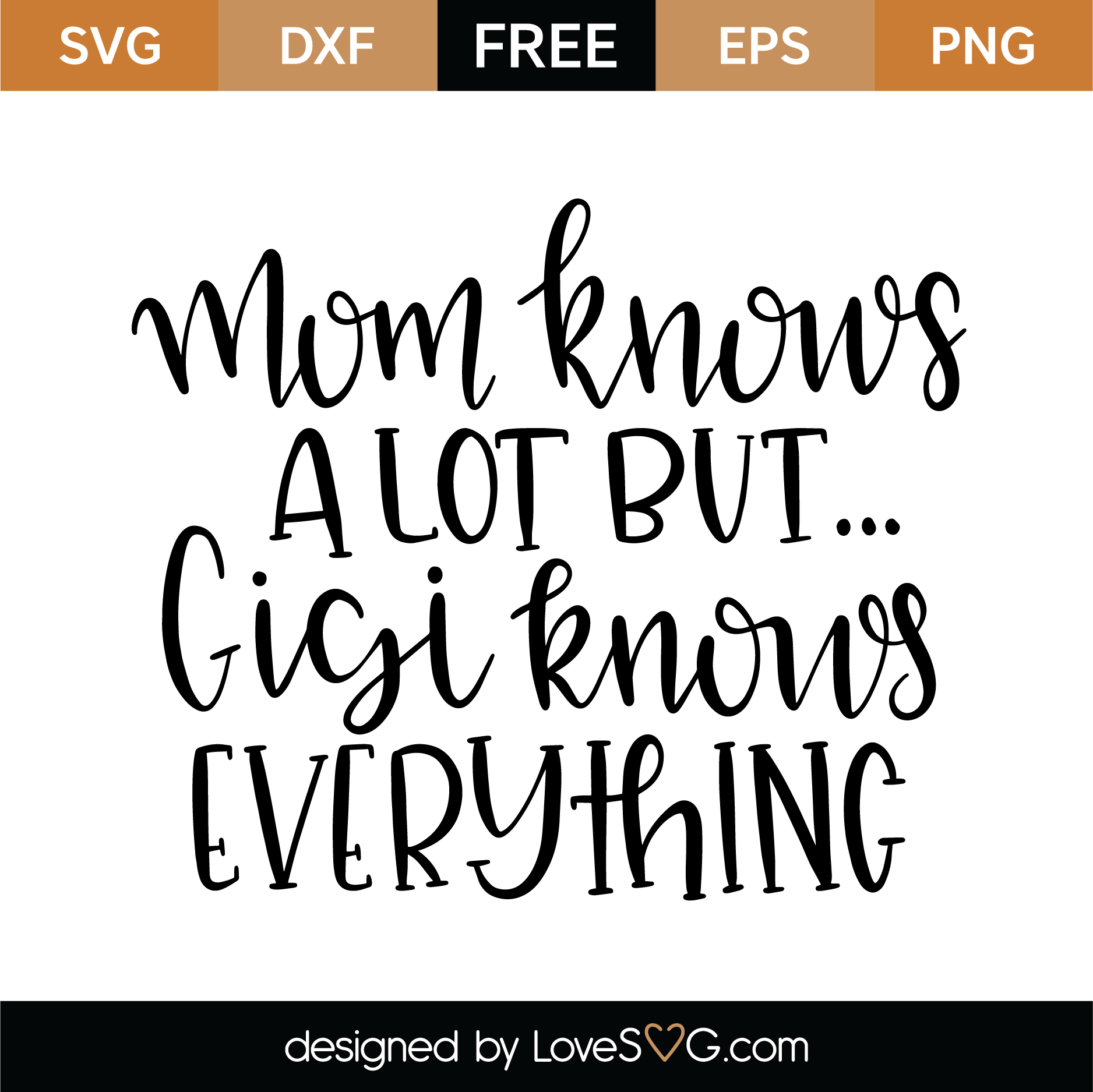Download Mom Knows A Lot But Gigi Knows Everything Svg Cut File Lovesvg Com