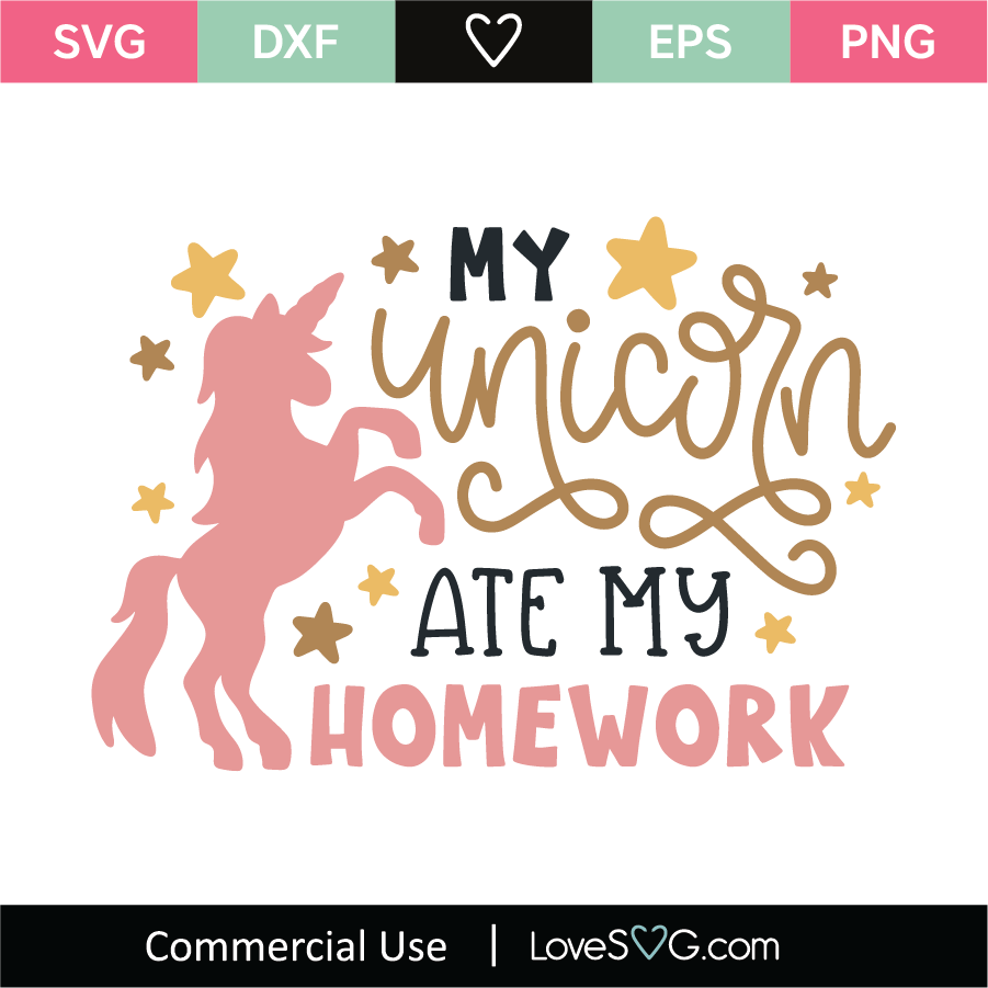Download My Unicorn Ate My Homework SVG Cut File - Lovesvg.com