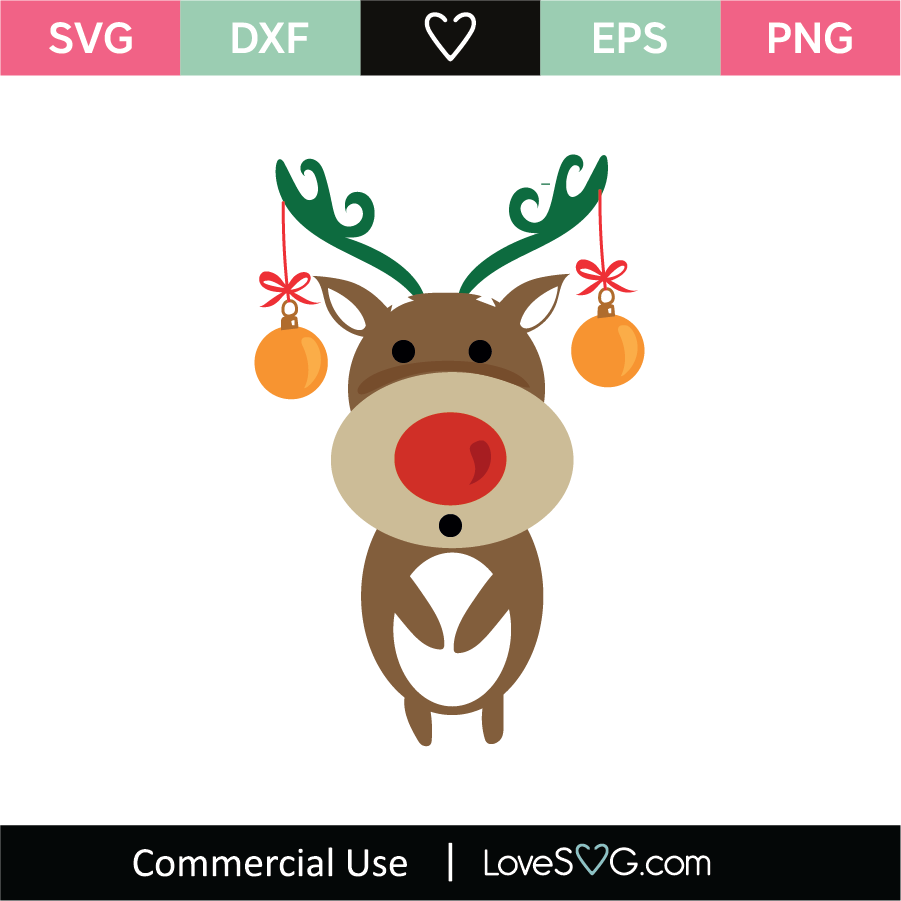 Download reindeer with ornaments SVG Cut File - Lovesvg.com