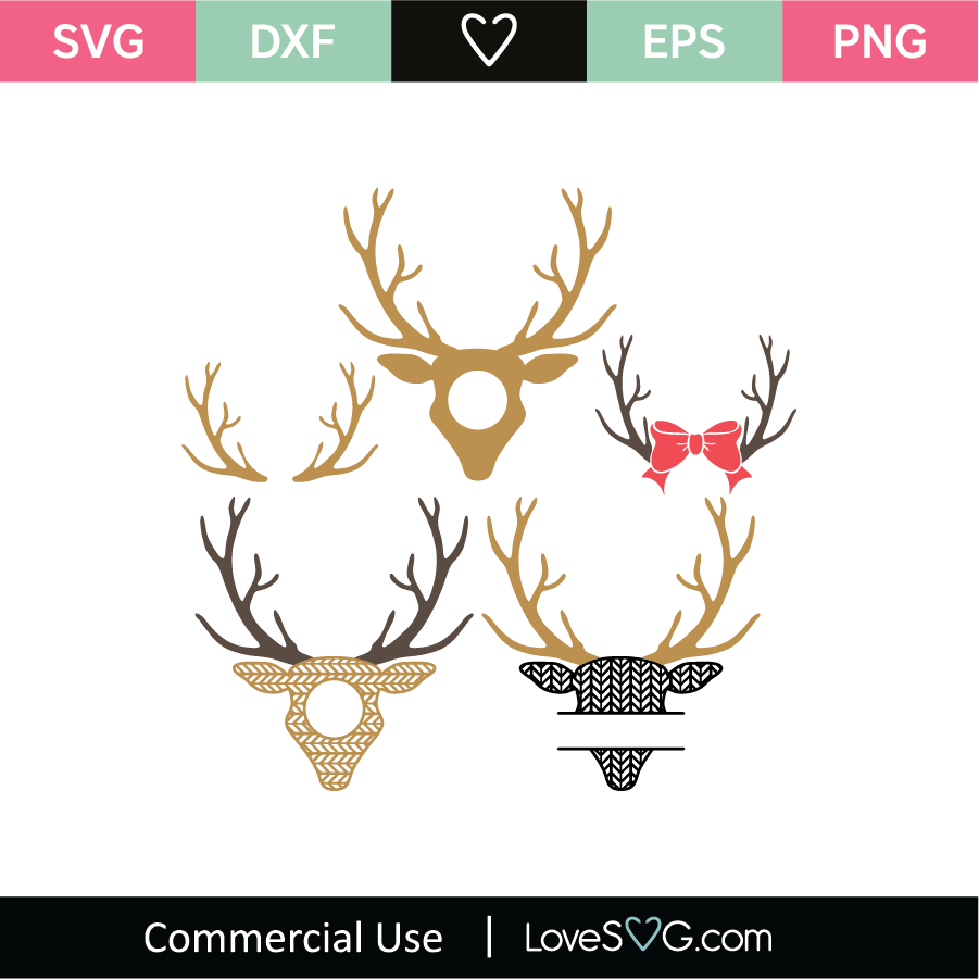 Download Patterned Deer Monogram Frames Svg Cut File Lovesvg Com