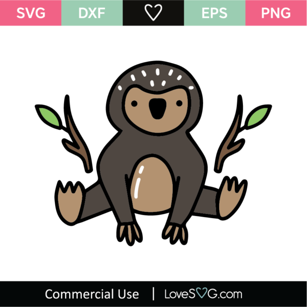 Sloth 02 SVG Cut File - Lovesvg.com