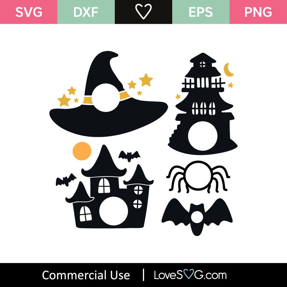 Halloween Monogram Frames SVG Cut File - Lovesvg.com