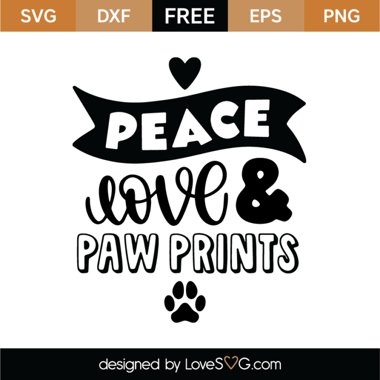 Free Free 116 Peace Love Paw Svg SVG PNG EPS DXF File