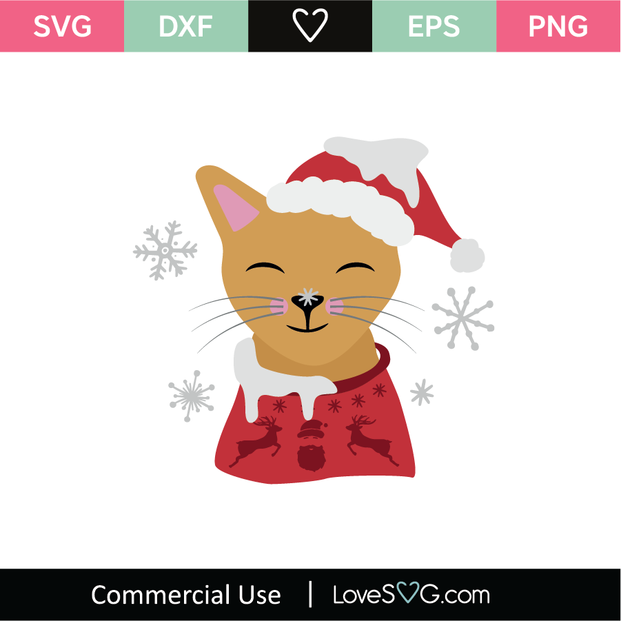 Download Christmas Cat Svg Cut File Lovesvg Com