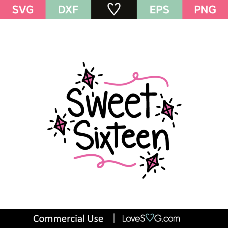 Sweet Sixteen SVG Cut File - Lovesvg.com