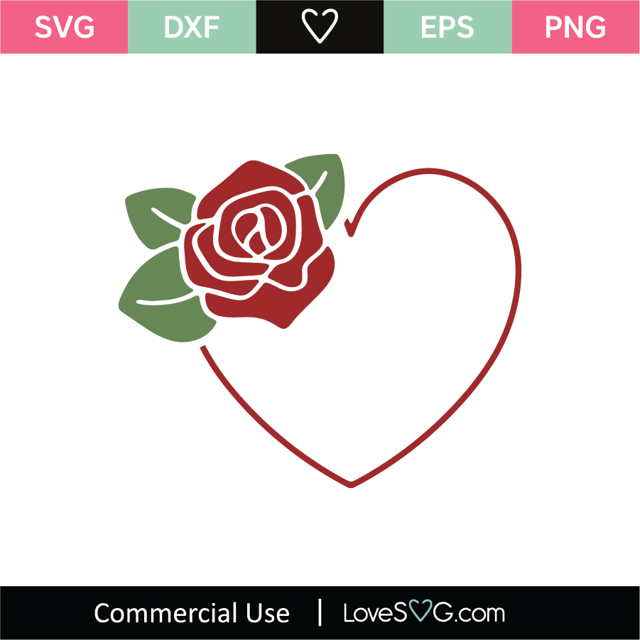 Heart With A Flower SVG Cut File - Lovesvg.com
