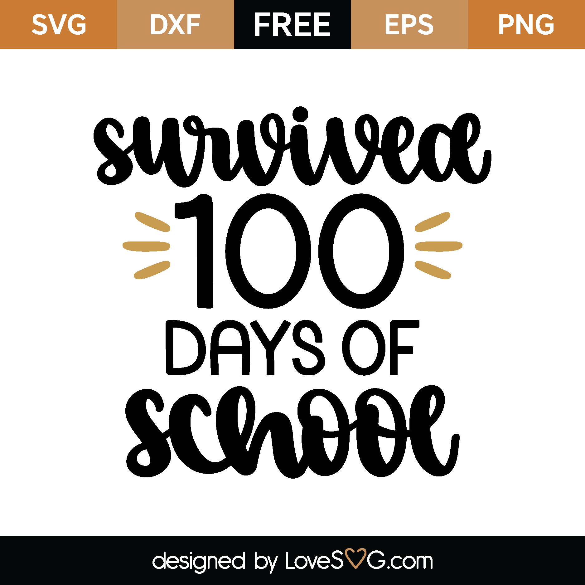 Survived 100 Days Of School SVG Cut File Lovesvg