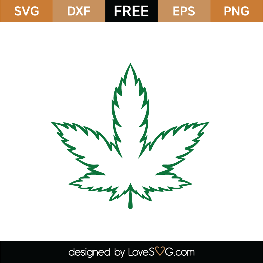 Cannabis leaf outline SVG Cut File SVG LoveSVG