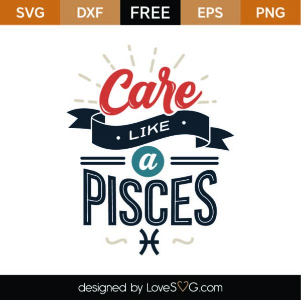 Care Like A Pisces SVG Cut File SVG - LoveSVG