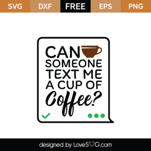 Fun Coffee Lovers Monogram Free SVG Files