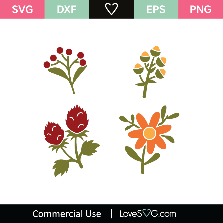 Autumn Flowers SVG Cut Files - Lovesvg.com