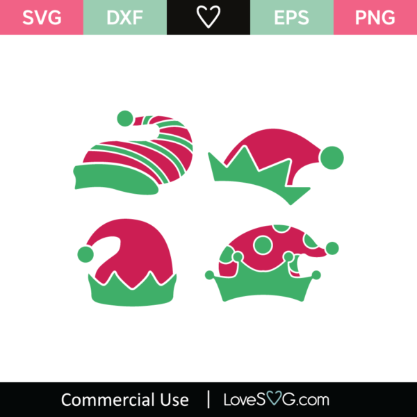 Christmas Elf's Hats SVG Cut File - Lovesvg.com